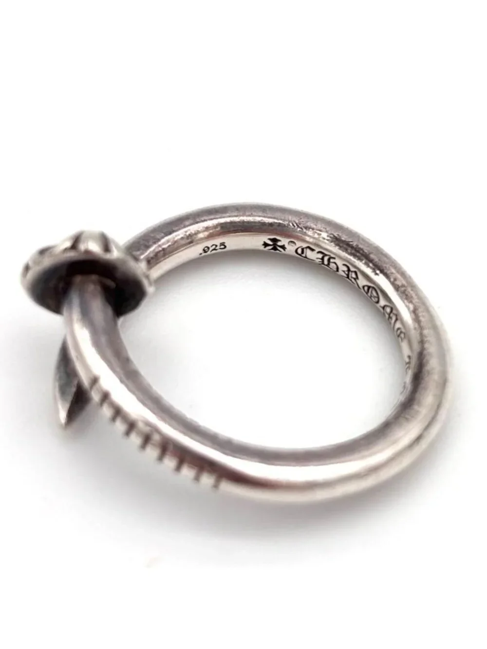 Chrome Hearts Nail Cross Ball Ring 925 Sterling Silver